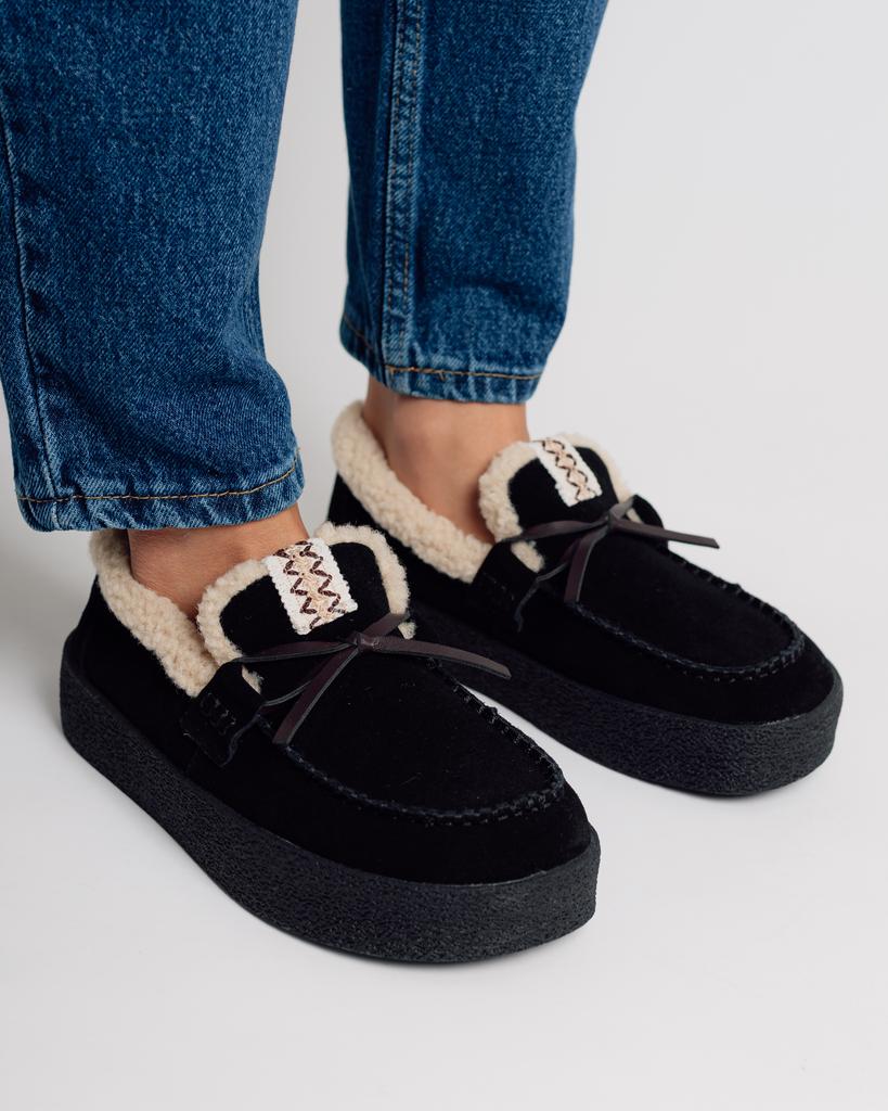 Туфли зимние Suny Liana 6580 36 черный замша мех