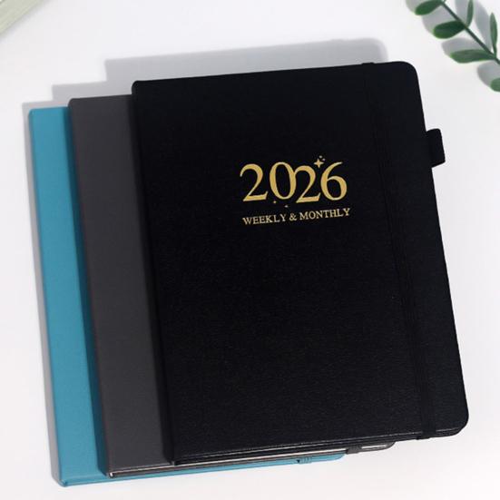 Планировщик 2026 года Блокнот А5 144 листа Твердый переплет Ежедневник Календарь Многофункциональный Расписание для баланса работы и личной жизни для путешествий, колледжа, дома