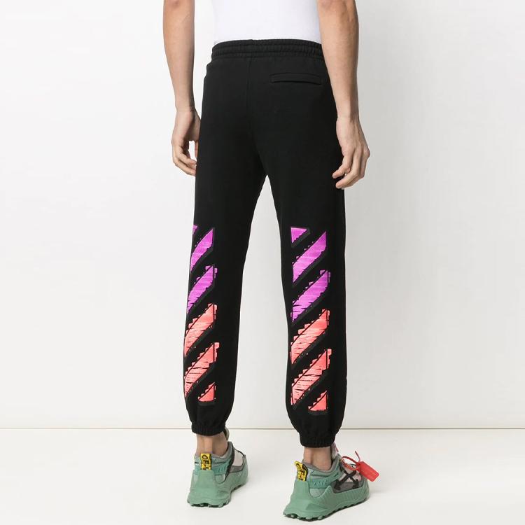 OFF WHITE SS21 Трикотажные спортивные штаны Мужские Черные OMCH030R21FLE0011032