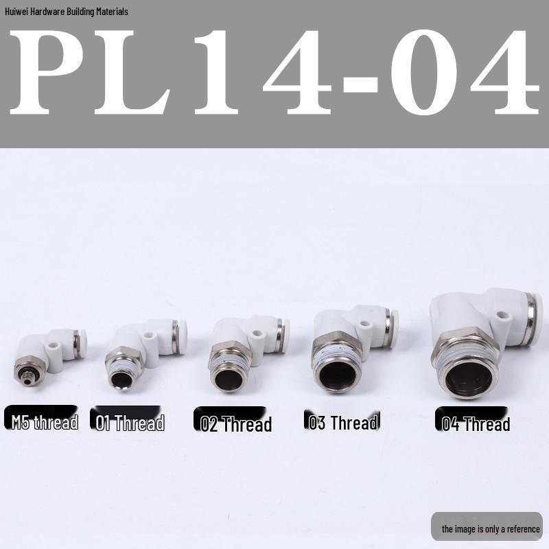 Быстроразъемное соединение для пневматической трубки: PL8-02, 4-M5, 6-01, 10-03, 12-04 Резьбовой угольник