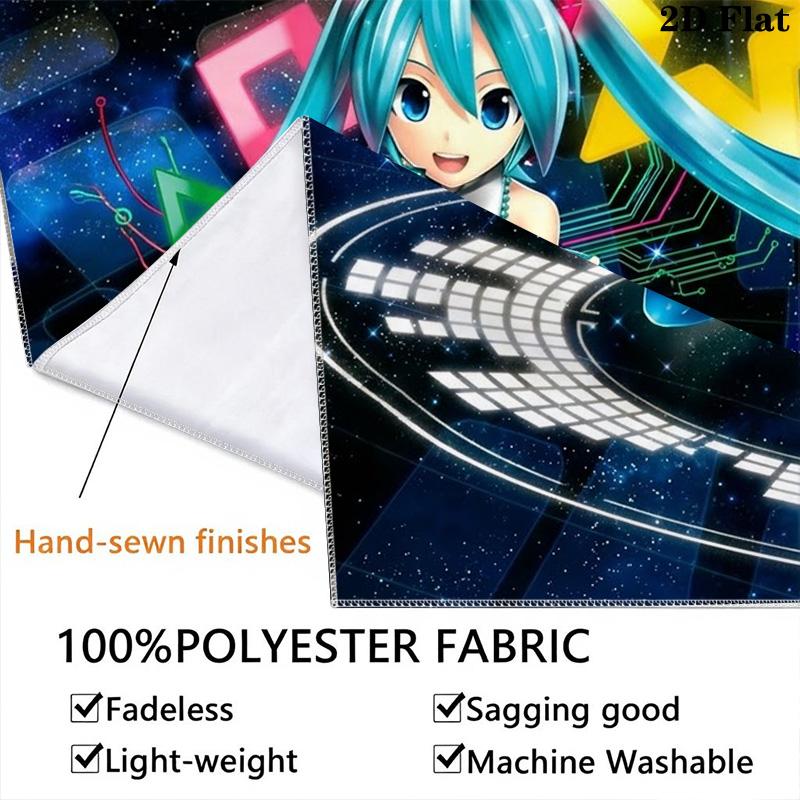 Name Custom Anime Miku Wall Tapestry Aesthetic Wall Hanging Printed Fabric Blanket Decorative Tapestries for Bedroom Living Room Home Decor