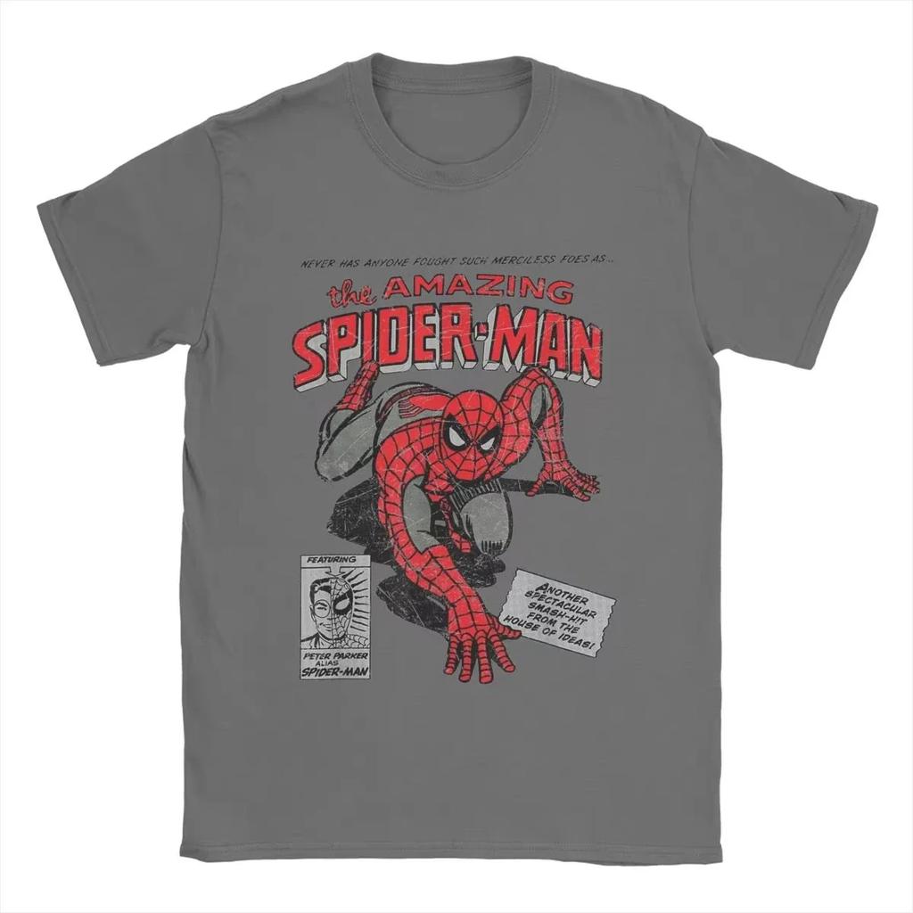 Spider-man Spiderman Movie Retro Comic Men T Shirts Creative Tees Round Neck T-Shirt 100% Cotton Birthday Present Tops#Color(4)