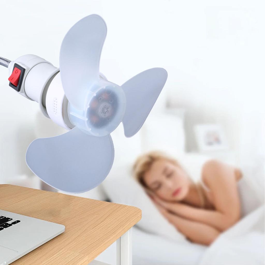 E27 LED Bulb Fan AC85-265V 5W Angle Adjustable Led Light Bulb Fan with On/Offs Switches For Home Cooling Light Fan