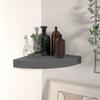 VidaXL Floating Corner Shelf High Gloss Grey 25x25x3.8 Cm MDF