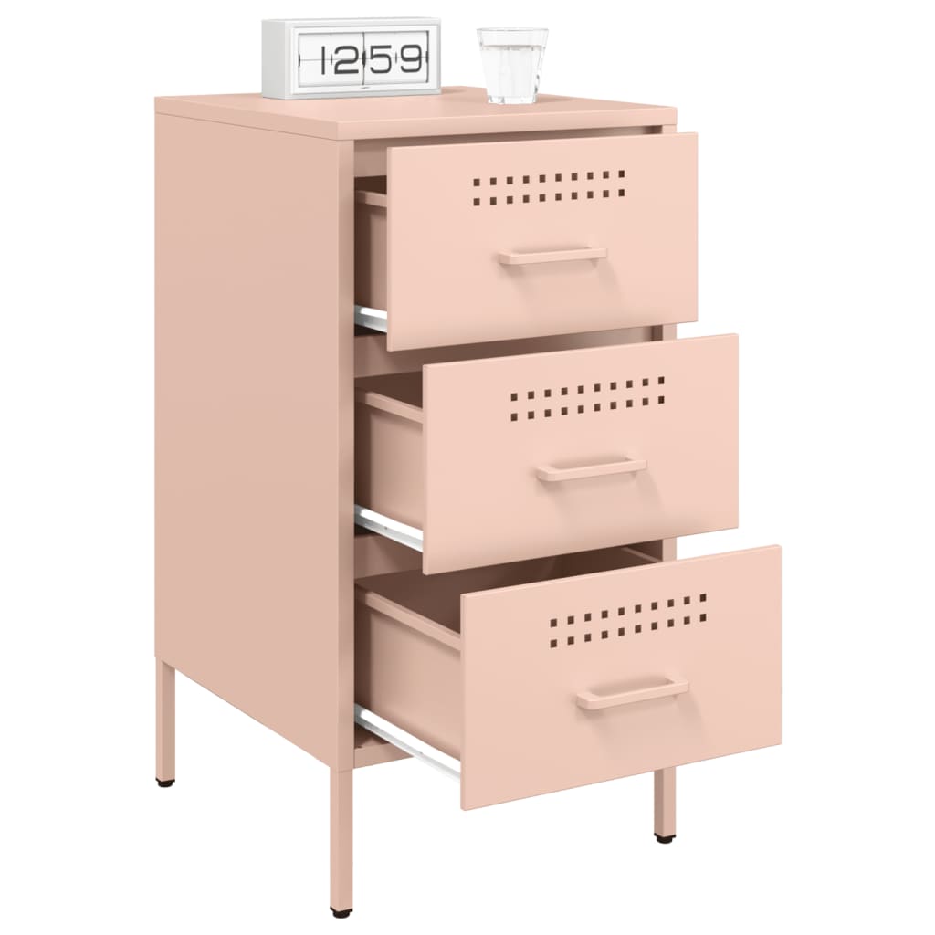 Nightstands 2 pcs Pink 36 x 39 x 68 cm Steel