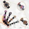 Sparkling Crystal Stone Side Clip Flower Pattern Braided Hair Clips New Double Bangs Hair Clips