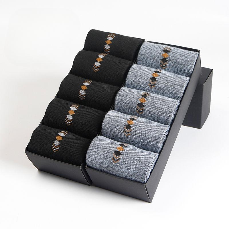 2/5/10 Pairs/Lot Men's Fashion Socks Four Seasons Leisure Breathable Mid Tube Socks 39-46