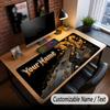 Music Guitar Theme Custom Mouse Pad Personalized With Name Text Customized Desk Mat For Office Home Decor
