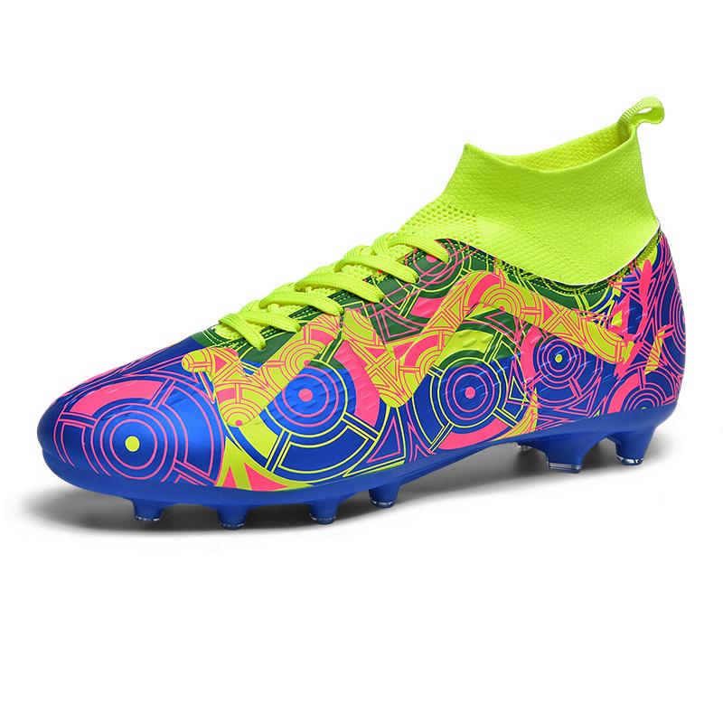 Men's Soccer Shoes FG/TF Non-Slip Soccer Cleats Train Shoe Personalized Print Design Outdoor Sneakers High Top Football Boots 46