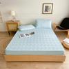 100% Cotton Fitted Sheet Quilted Mattress Cover Green Mattress Protector for Bedroom Hotel Single Double Queen King Bed Cover