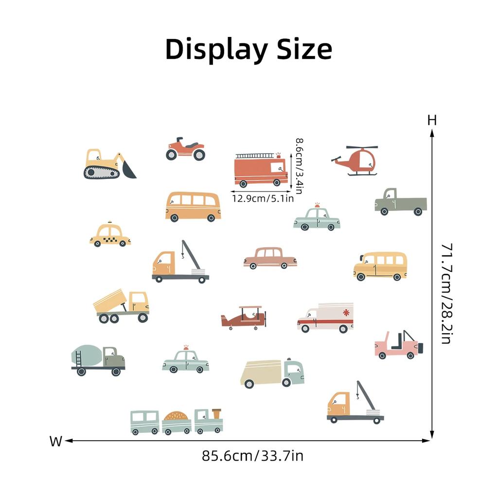 Cartoon Car Construction Truck Furniture Wall Stickers for Kids Room Living Room Wall Decals Baby Child Home Decoration Bedroom