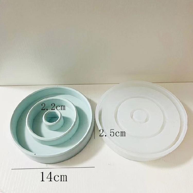 Форма для подсвечника-круга Гипсовая форма для DIY Органайзер для украшений Домашний декор