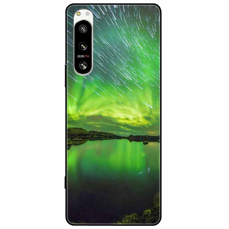 Чехол для Sony Xperia 5 IV / 10 IV 10IV Мягкий Черный Силикон Лес Расписанные Задние Крышки Телефона Для Sony Xperia 1 IV Чехол ТПУ Коке