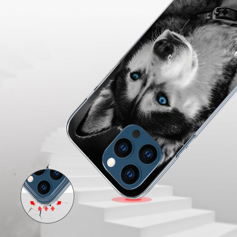 Siberian Husky Dog Phone Case For iPhone 17 Air 16 Pro Max 16E 15 + 14 Plus 11 12 13 Mini 7 8 SE Gift Print Cover Fundas 17 Air