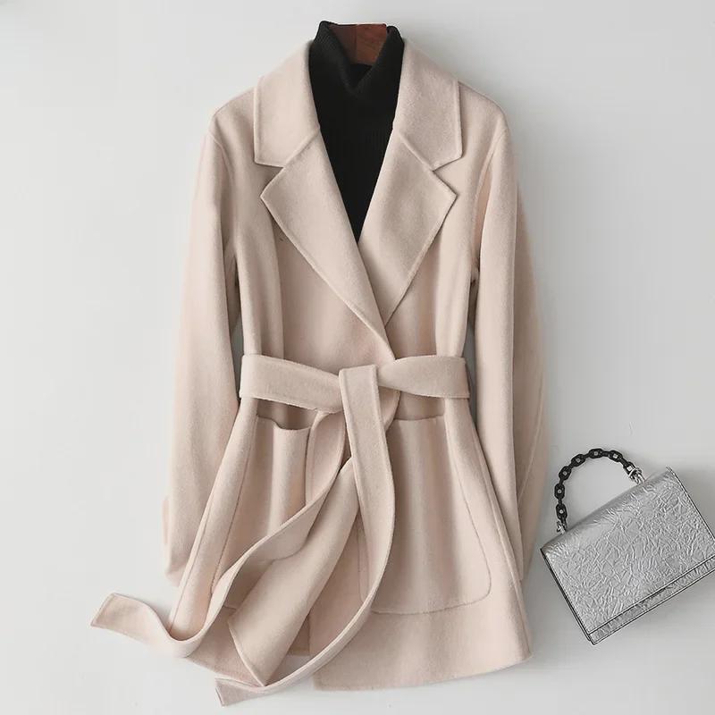 Женское короткое двухстороннее кашемировое пальто - коллекция осень/зима 2024 г.