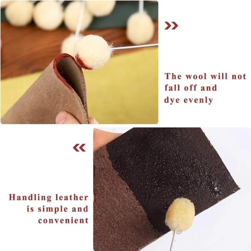 Dyeing Leather Wool Balls Brush Dauber Assisted Leather Dyeing Brush DIY Leather Tool