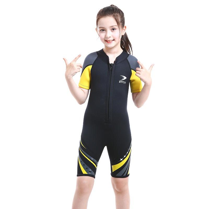 Kids 2.5mm Neoprene Wetsuit Snorkeling Swimming Surfing Winter Dive Full Body Suit Girls