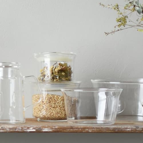 KINTO CAST Canister, 60x50mm, Heat-Resistant Glass Storage Container, Microwave and Dishwasher Safe, 8480