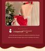 Red Halterneck Lace Christmas Lingerie Pajamas