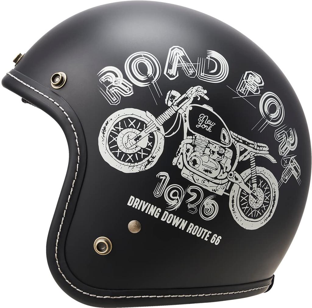 Мотоциклетный шлем Marushin Jet MCJ5 Road Fork Open Jet Матовый черный размер L 3006554 (59-60см)