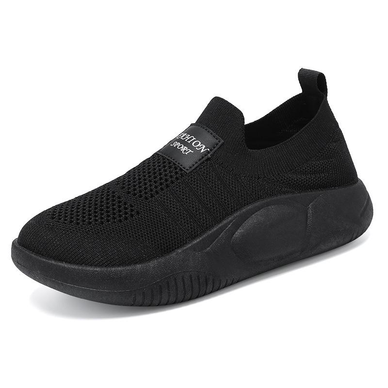 Женские спортивные слипоны 2026 года большого размера, корейские, из Flyknit, дышащие, повседневные, в стиле сетчатых носков