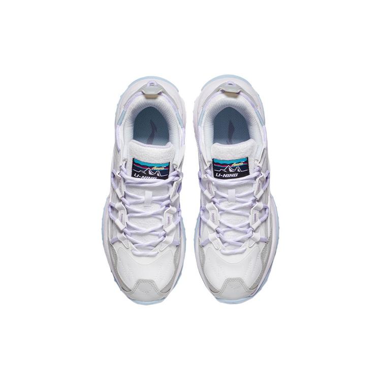 Li Ning Aurora WindWalker V2 Амортизирующие Низкие Спортивные Повседневные Кроссовки Женские Бело-Серые AGCS016-2