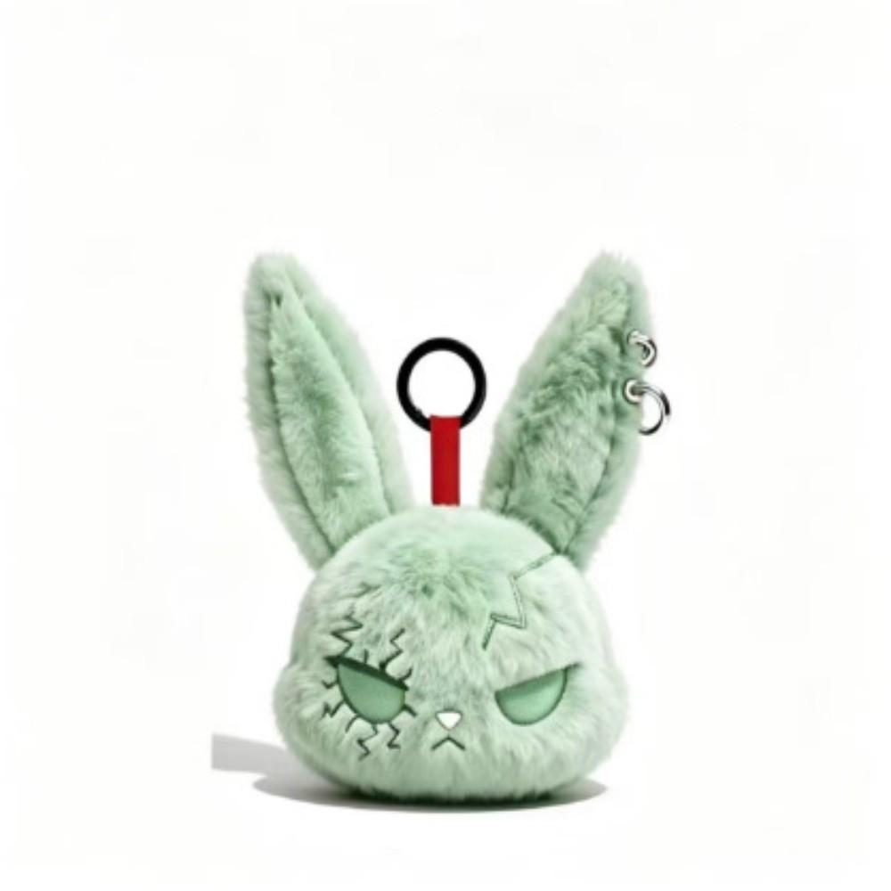 Plush Dark Bunny Plush Doll Embroidered Rabbit Bag Charm Cute Bunny Plush Keychain  Daily Carry