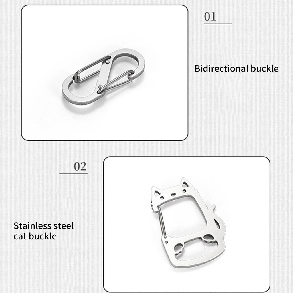 Брелок из нержавеющей стали в виде кота удачи с креативным S-образным крючком, идеально подходящий для путешественников и любителей активного отдыха