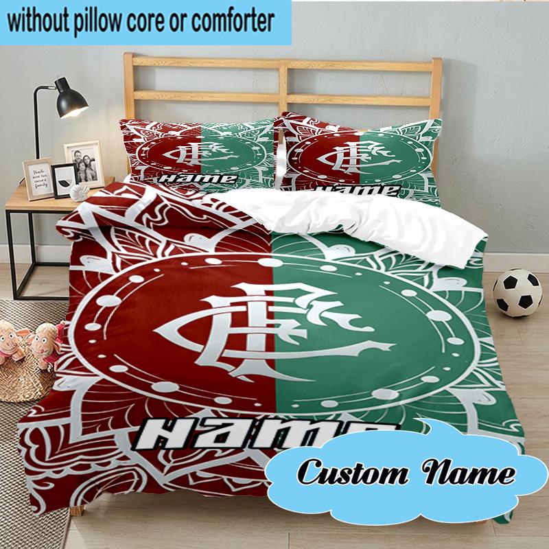 3PCS Custom Name Flamengo Crest Artwork Bedding Set, Including 1pc Duvet Cover And 2pcs Pillowcases, Suitable for dorms and bedrooms Gift
