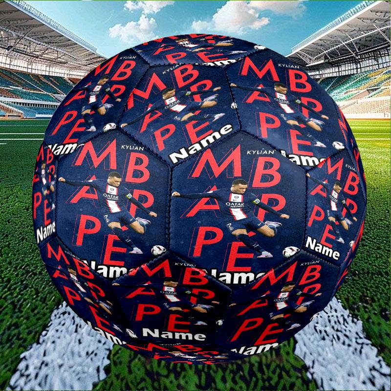 Custom Name Personalized Kylian Mbappe Print Size 5 Soccer Ball Training & Match Football, for Team, Kicking, Gift for Football Enthusiasts