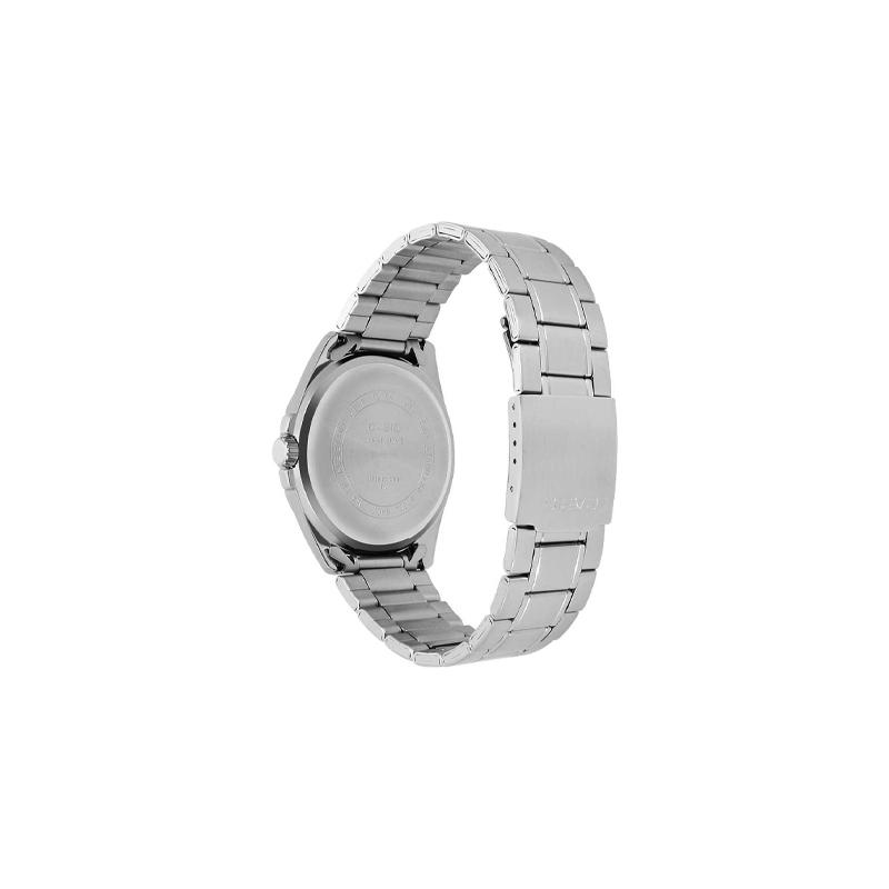 Casio Мужские часы MTP-1308D-1A с кварцевым механизмом, стальным ремешком и черным циферблатом