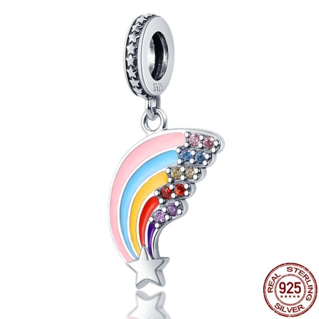 Charm Plata De Ley 925 Suitable Bracelet 925 Sterling Silver Kitten Galaxy Series Beaded Women's Diy Jewelry