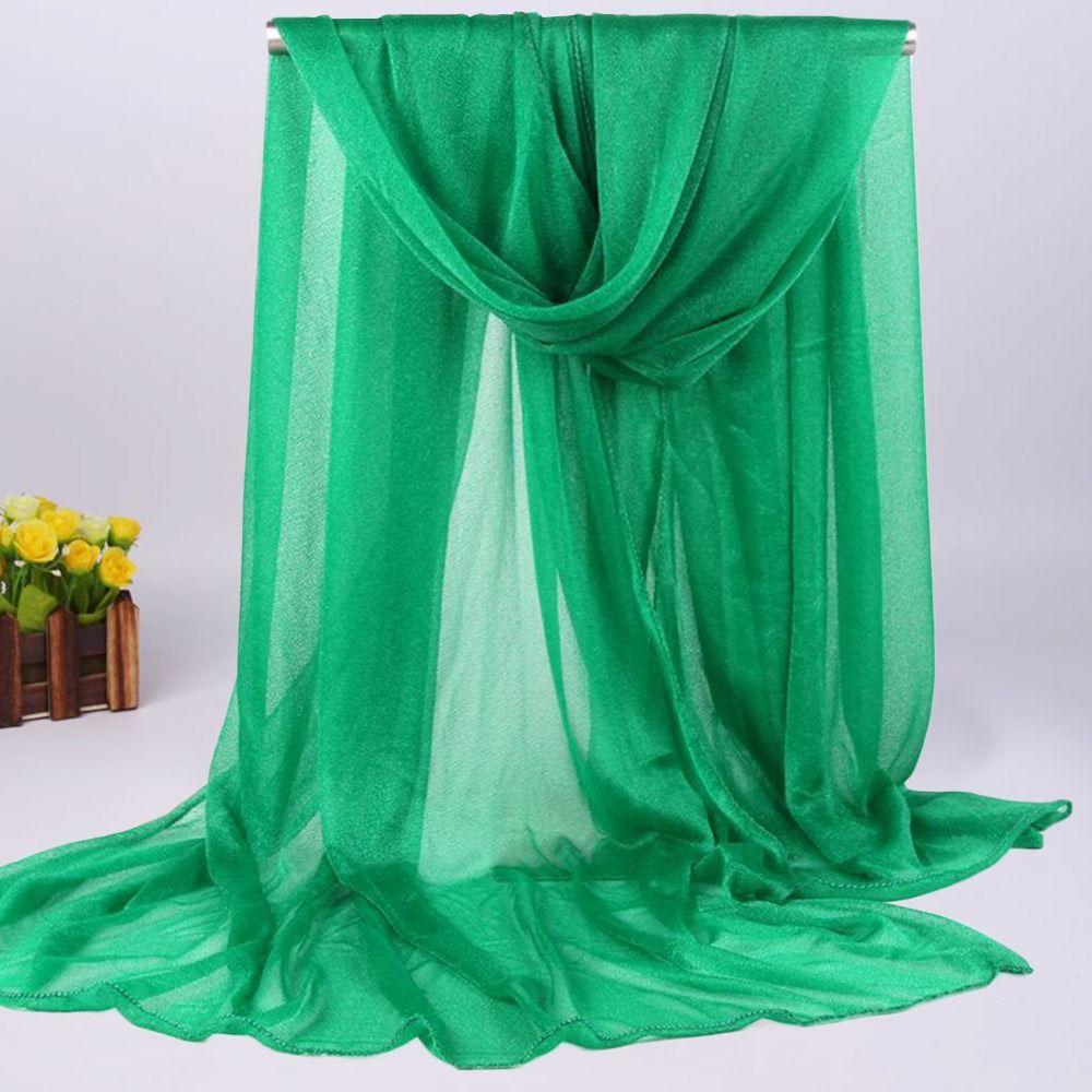 Soft Silk Scarf Lightweight Sheer Wrap Summer Bandana  for Women