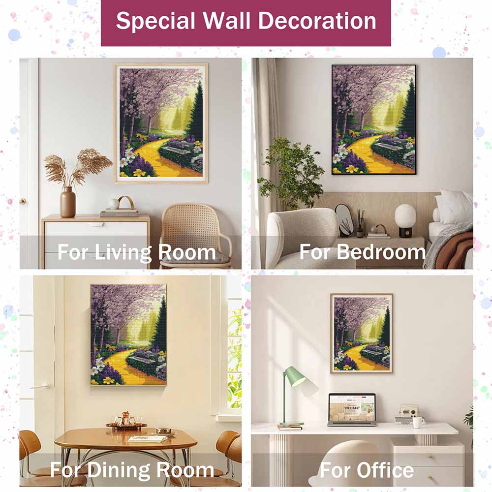 Diamond Painting Kit – DIY Diamond Art. Handmade Gift for Friends and Family. Garden Path Landscape Home Decor Artwork (Full Round Drills)