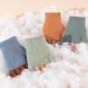 Детские вязаные перчатки Зимние перчатки без пальцев Мягкие цветные блоки Теплые перчатки на запястье