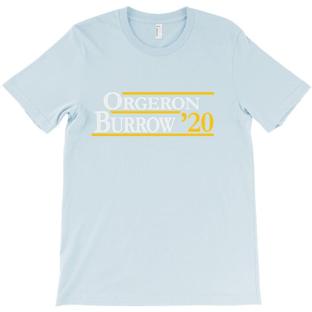 Orgeron And Burrow In For Dark T Shirt Cheap Hombre Short Sleeve Crew Neck