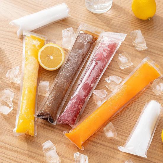 50 шт. одноразовых пакетов для мороженого с воронкой, герметичные зип-застежки, не содержащие БФА, морозильные тубы для фруктового льда, йогурта, сока, смузи