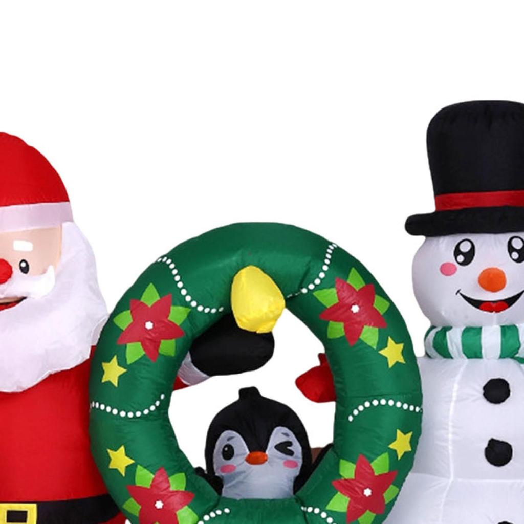 Large Inflatable Santa Christmas Decorations Outdoor LED Snowman Penguin Polyester Ornament for Winter Yard Party