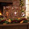 Festive Fireplace Ornaments Christmas Wooden Ornaments, Santa Snowman Figurine with Moving Xmas Gift for Family Swing, Rustic Holiday Tabletop
