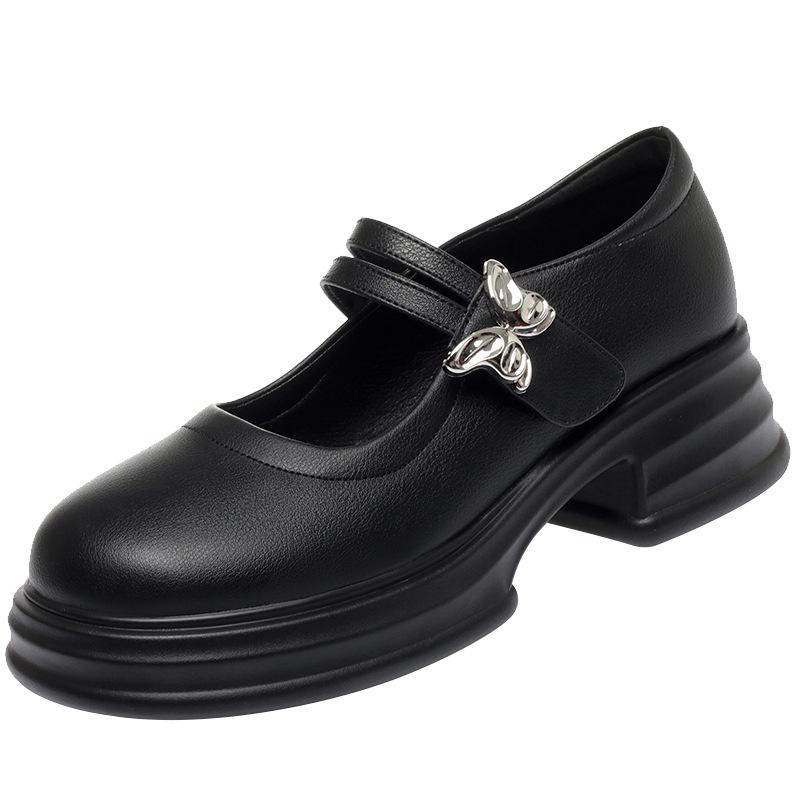 Новые туфли на платформе и высоком каблуке, женские туфли Мэри Джейн на толстом каблуке, элегантные туфли-лодочки на каблуке с бантиками, туфли с круглым носком, женская свадебная обувь