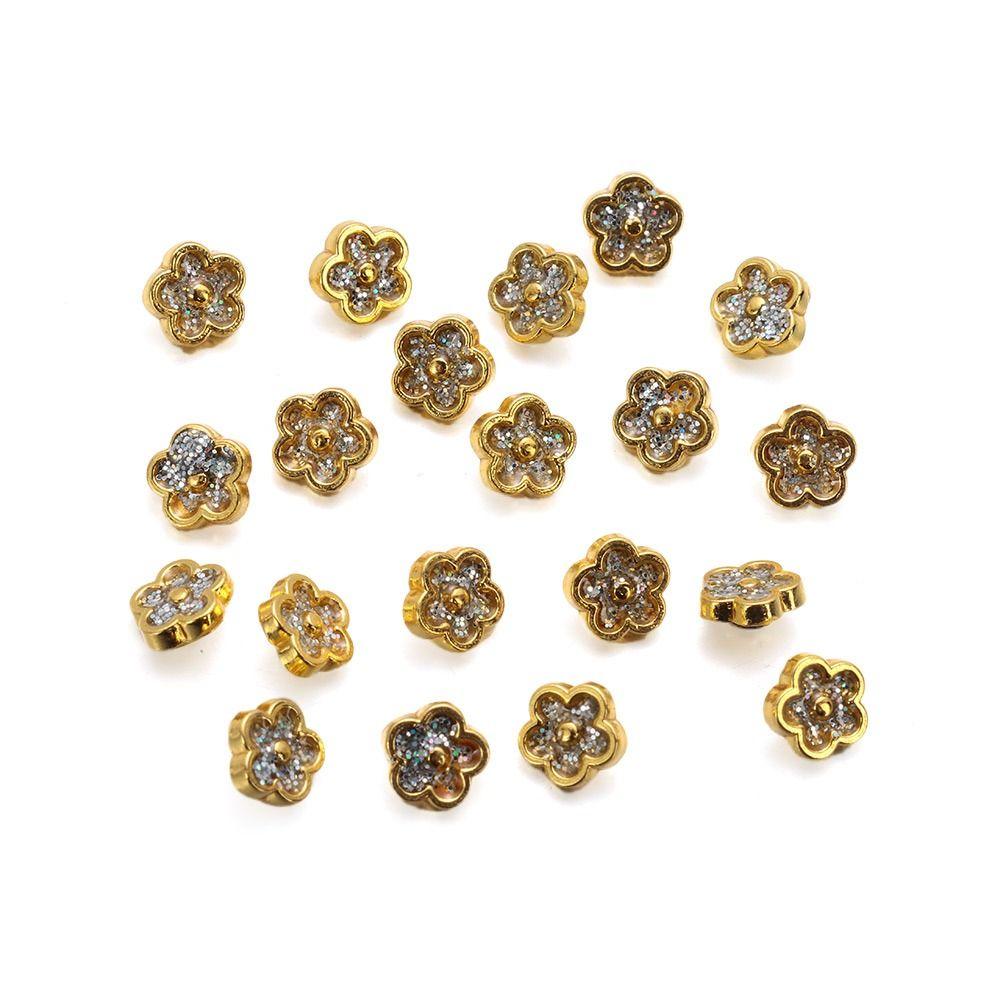20pcs 5.5mm Flower Buckles Handmade DIY Doll Clothes New Stuffed Toys Accessories  1/6 Doll