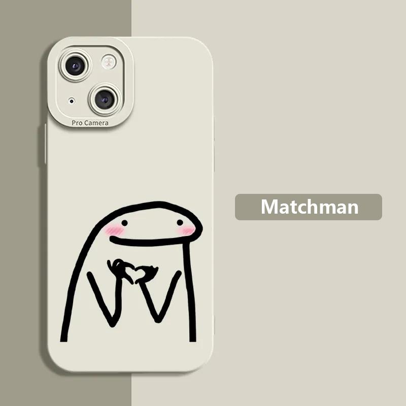Cute Cartoon Matchman Silicone Phone Case For IPhone 16 15 14 13 Pro Max 12 Mini 11 Pro XS XR X 7 8 Plus SE  Case