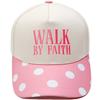 WALK BY FAITH Truck driver hat embroidered retro leopard print color matching baseball cap for men and women casual