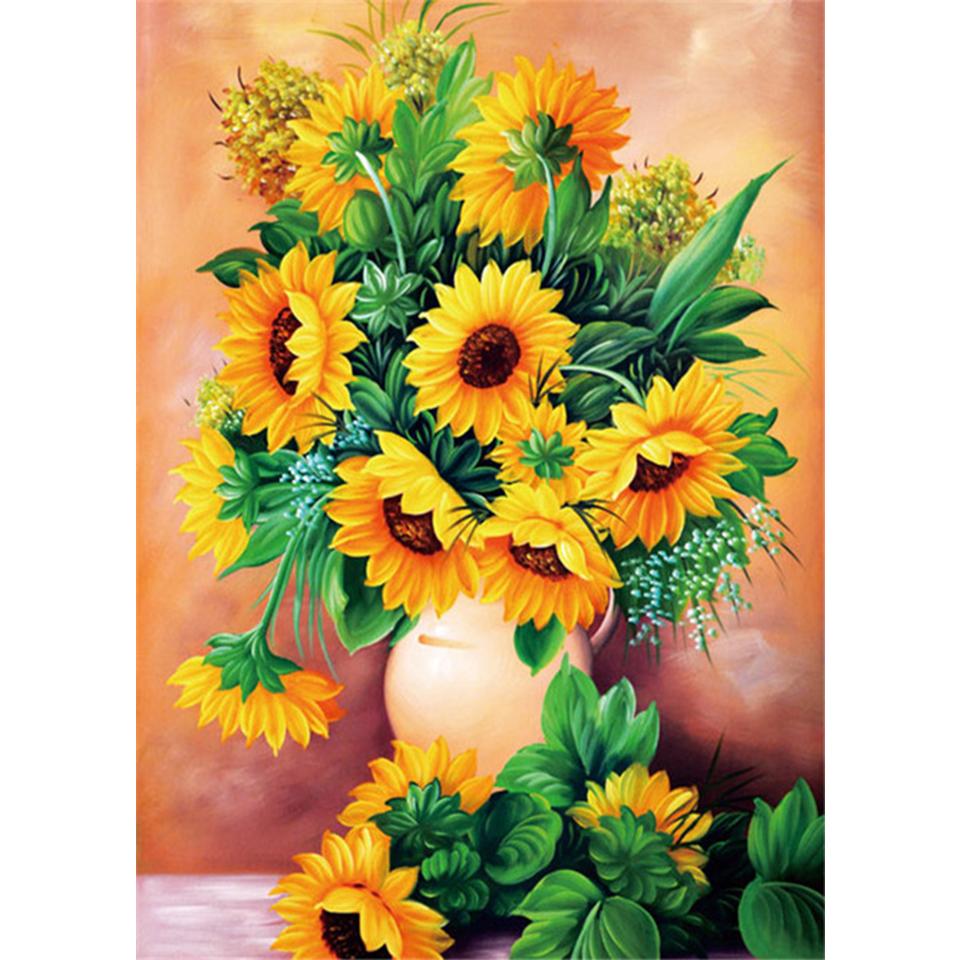 5D DIY алмазная живопись цветок горный хрусталь роза картина полная круглая вышивка крестиком комплект мозаичная ваза украшение подарок