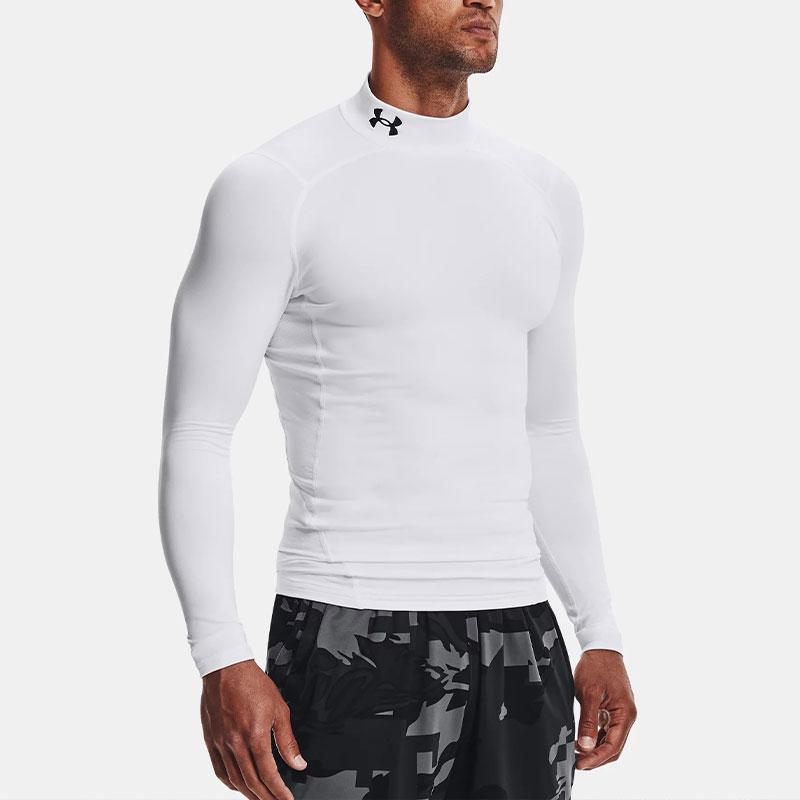 Under Armour Футболка ColdGear® Solid Mock Neck с длинным рукавом, мужская, белая 1366072-100