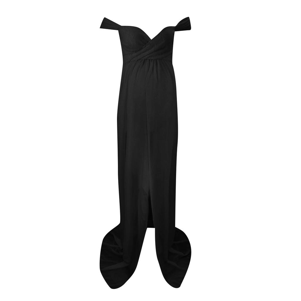 Womens Maternity Off Shoulder Maxi Dress Photography Photo Long Gow