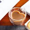 80ML Heart Love Shaped Glass Mug Double Wall Coffee Mugs Insulated Tea Milk Lemon Juice Water Cup Heat