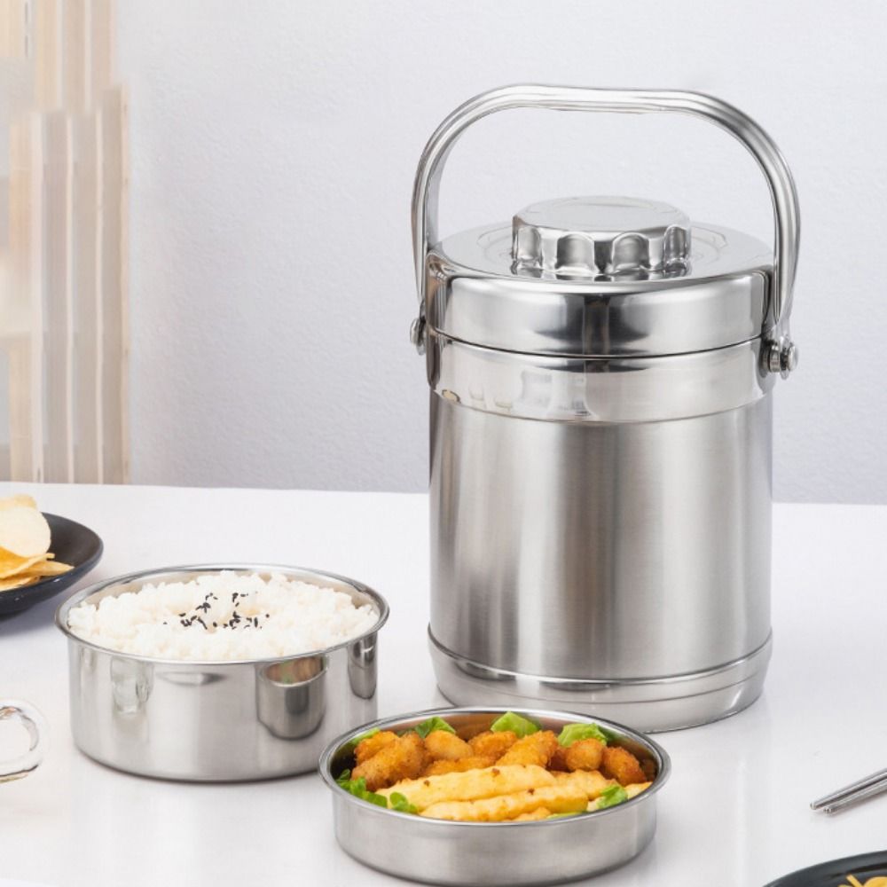 Large Capacity Food Storage Containers 1.3/1.9L Insulated LunchBox Thermos Lunch Box  School