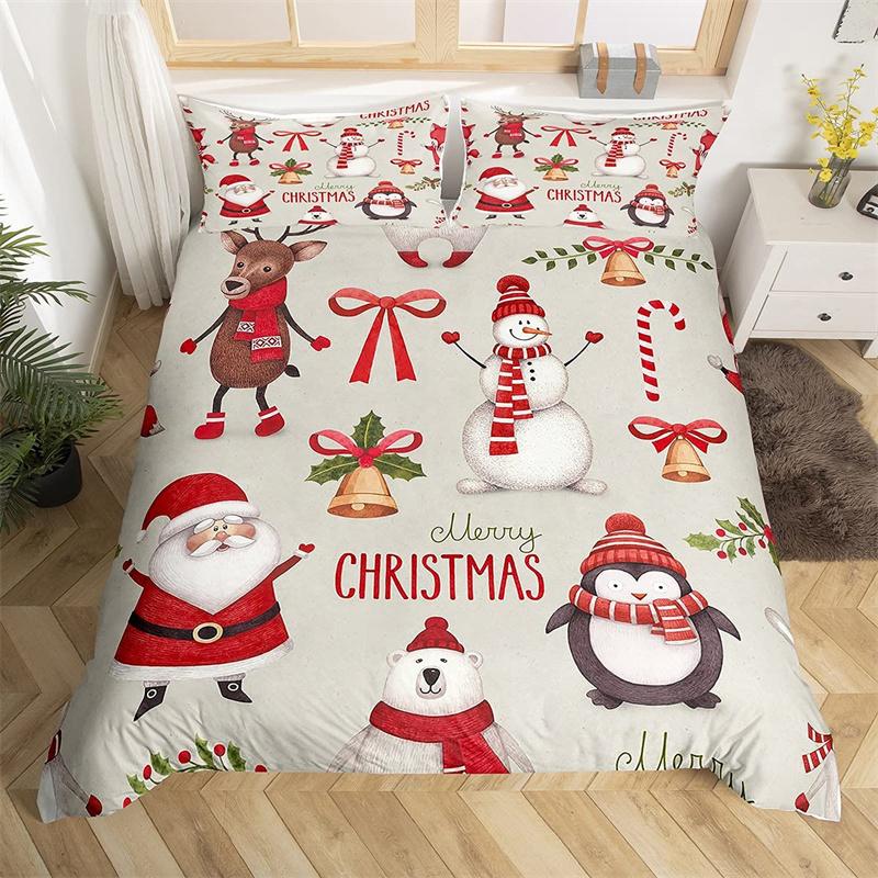 Рождественский пододеяльник одинарный, королевский, комплект постельного белья с Санта-Клаусом, пододеяльник из микрофибры с хвостом русалки, рождественский пододеяльник с гномом