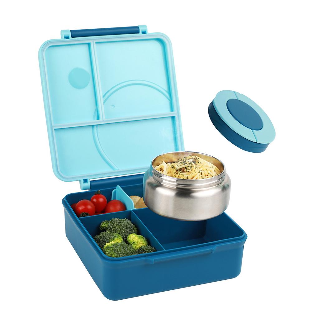 Stainless Steel Bowl, Lunch Box, Plastic Dinner Plate, Microwaveable Heating Compartment, Bento Box, Children's Lunch Box